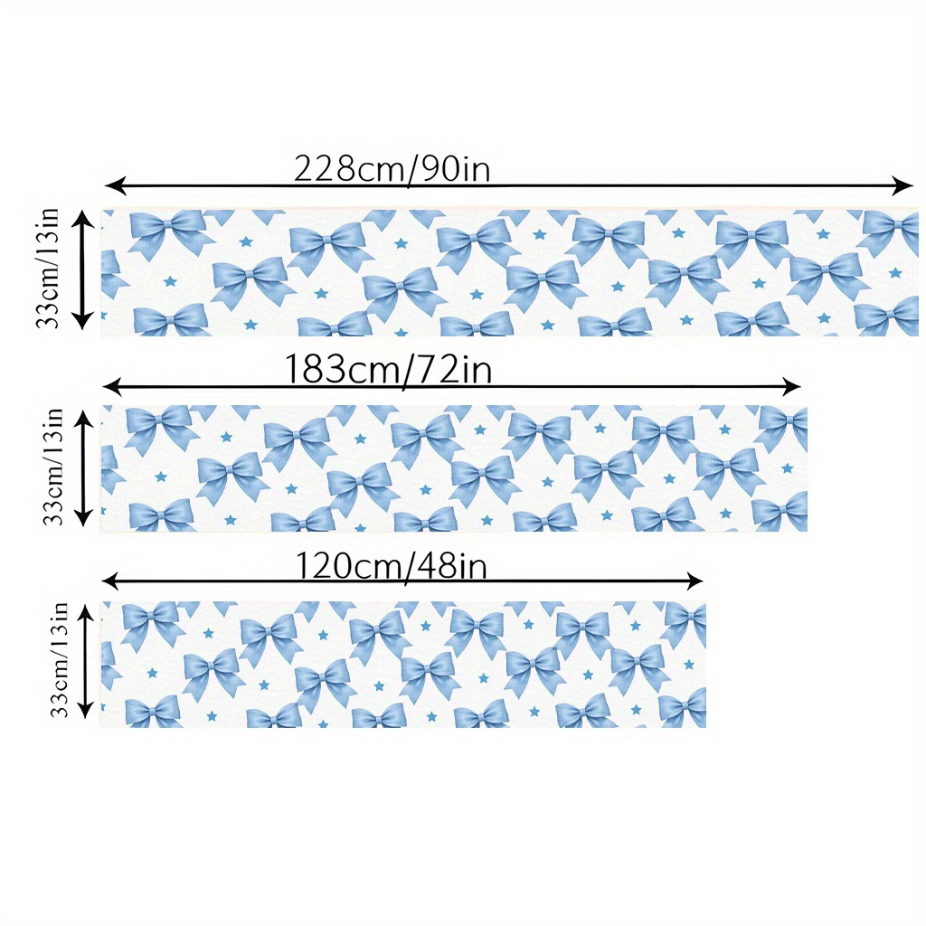 1pc Blue Bow Table Runner Fest - Home Office News ulasan dan harga