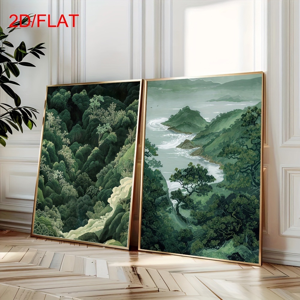2pcs Modern Green Forest Mount - Home Office Youtube ulasan dan harga