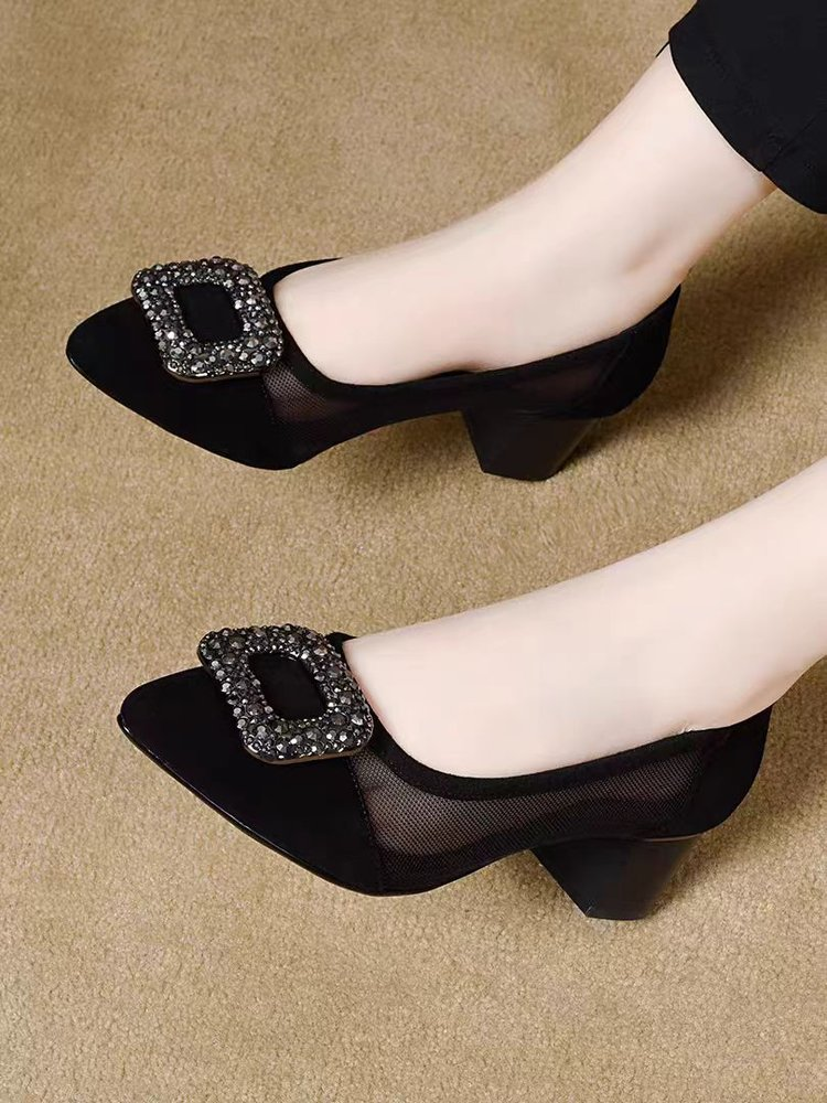Elegant Pointed Toe Mesh Block - Home Office Size ulasan dan harga
