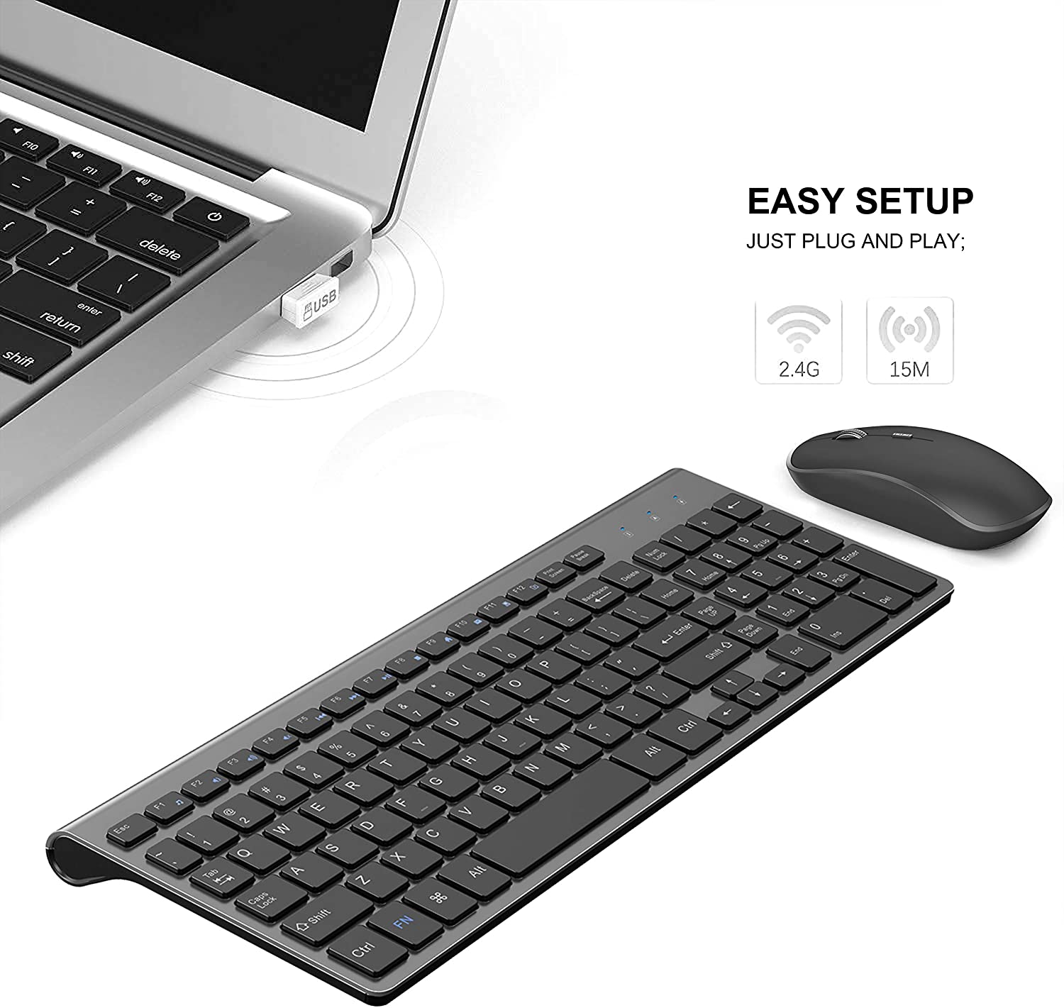 Wireless Keyboard and Mouse，Er - Home Office Layout ulasan dan harga