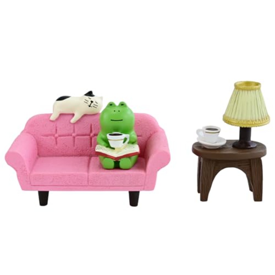 Cute Mini Frog Figurine with S - Office Table Home ulasan dan harga
