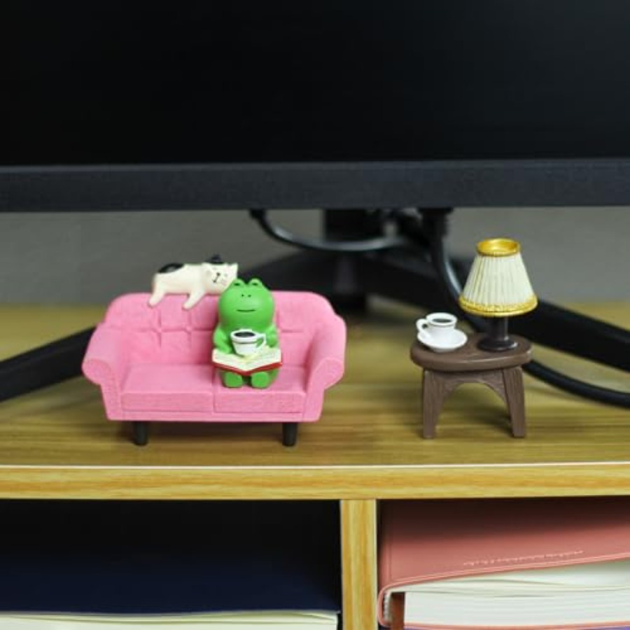 Cute Mini Frog Figurine with S - Office Table Home ulasan dan harga