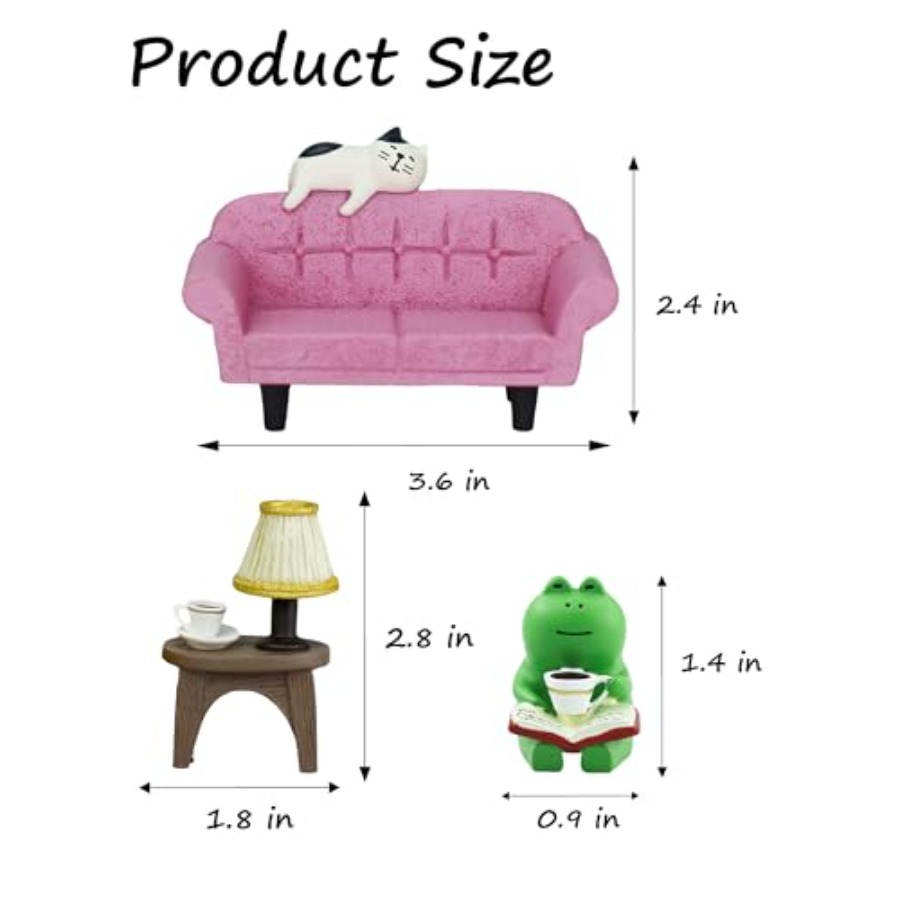 Cute Mini Frog Figurine with S - Office Table Home ulasan dan harga