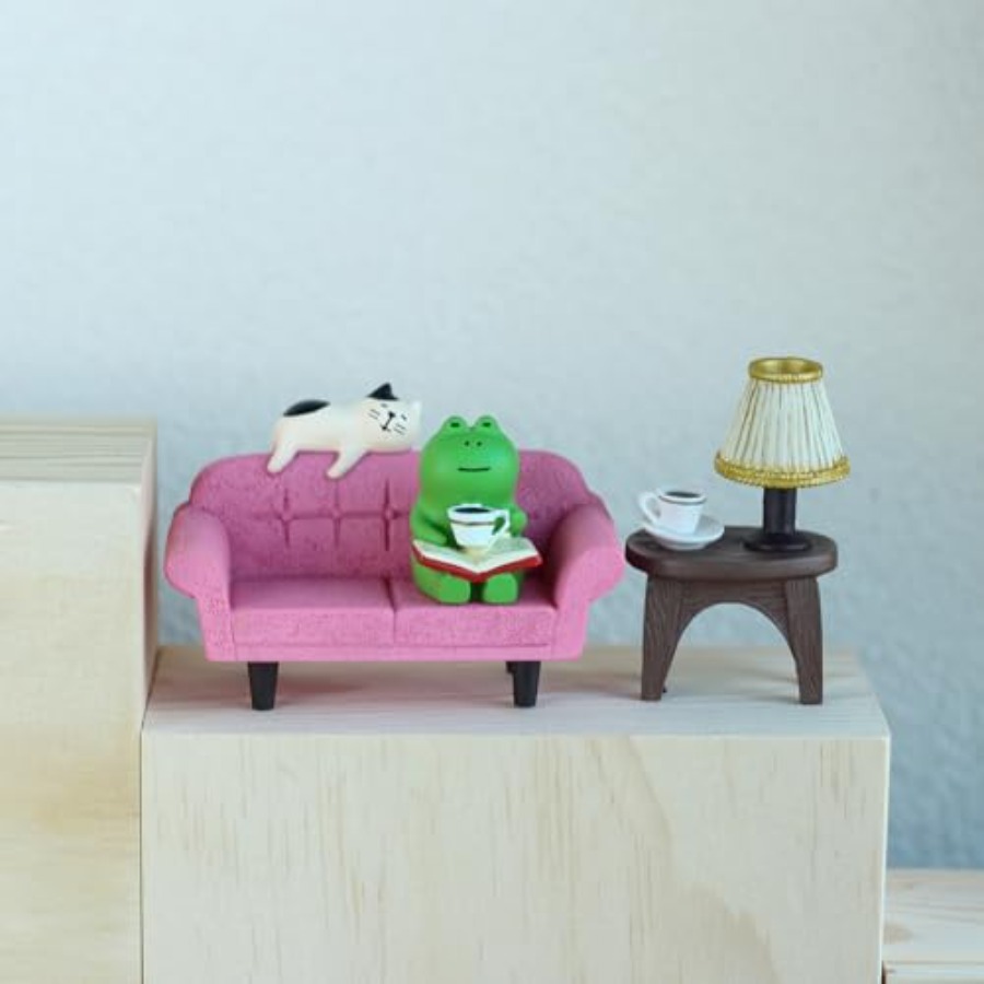 Cute Mini Frog Figurine with S - Office Table Home ulasan dan harga